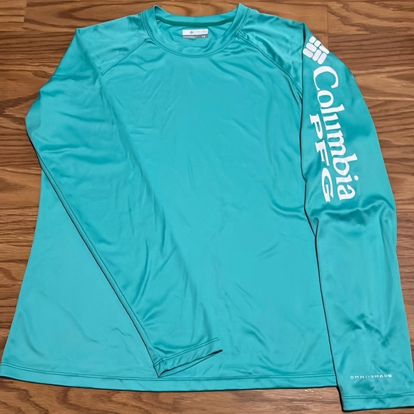 Columbia womens Large PFG Terminal Tackle Long Sleeve Shirt glaced green - Picture 1 of 4